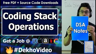 Coding Push Pop isEmpty and isFull Operations in Stack Using an Array C Code For Stack
