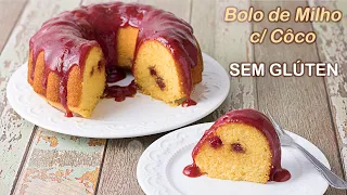 Bolo de Milho c/ Cõco e SEM GLÚTEN e Calda cremosa de Goiabada | Receita Sandra Dias