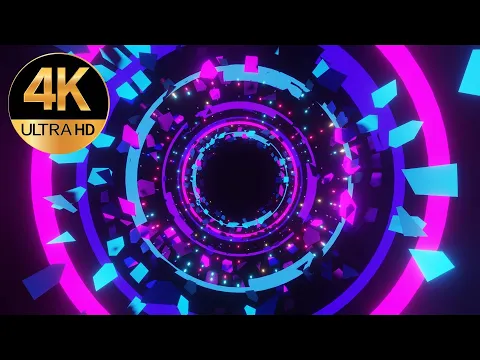 Download MP3 10 Hour 4k Tv Relaxing multi Metallic Color Abstract neon tunnel Background Video loop, no sound