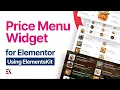 How to Use the Price Menu Widget for Elementor Elementskit All-in-one addon for Elementor