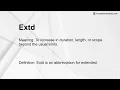 Extd Meaning