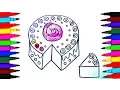 Coloring Pages Happy Birt ay Cake l Drawing Pages To Color For Kids l How To Draw l Rainbow Colors