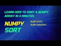 How to sort a NumPy array NumPy sort NumPy argsort NumPy Tutorials Campus Magic