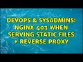 DevOps SysAdmins nginx 403 when serving static files reverse proxy