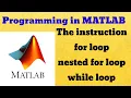 Programming in MATLAB instruction for loop nested for loop while loop