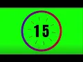 29 seconds countdown timer with number display with Alarm Greenscreen copyright free