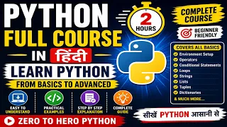 Python Full Course in Hindi Learn Python in 2 Hours Python for Beginners