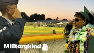 Family stunned as deployed airman appears at graduation