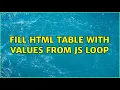 Fill HTML table with values from JS loop 4 Solutions