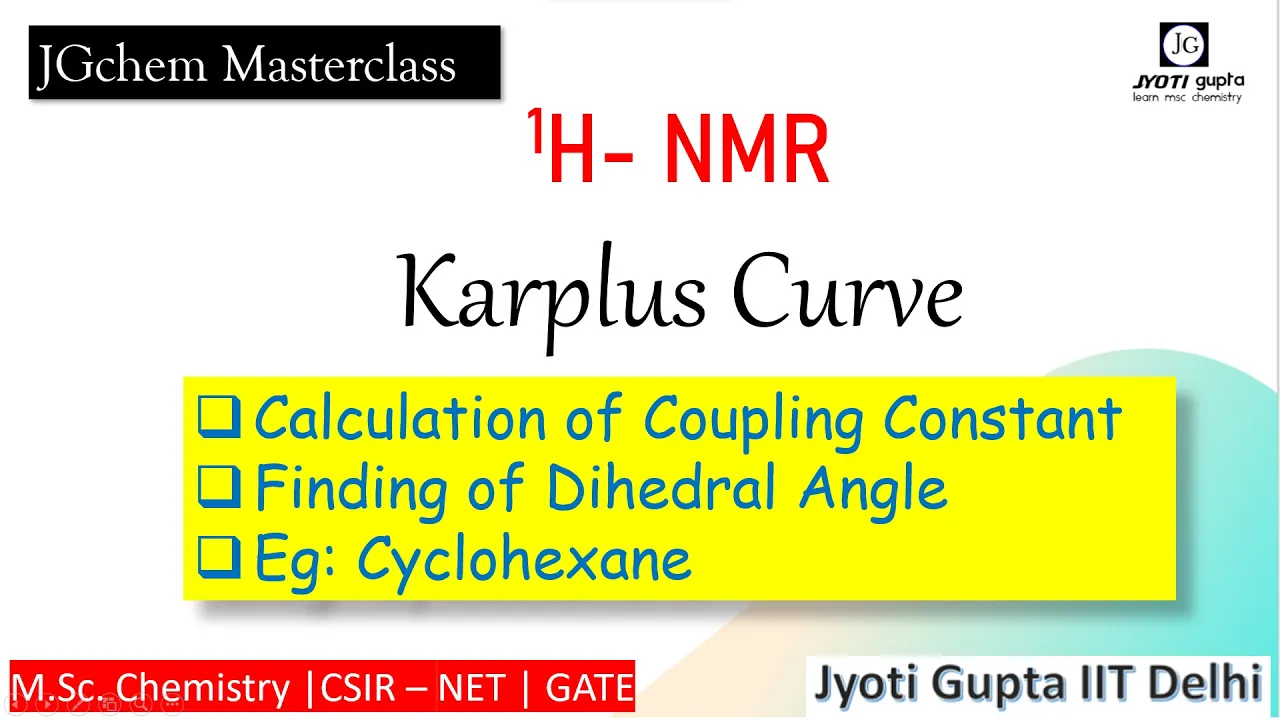 Karplus Equation & Curve | J value calculation| Dihedral angles| Cyclohexane aa & ee protons J value