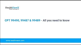 CPT Codes 99490 99487 99489 All you need to know