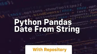 python pandas date from string