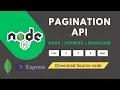 create pagination api node js express js mongodb API development