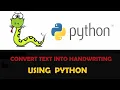 Convert Text To Handwriting Using Python - Python Project Beginners to Advance