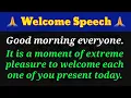 Welcome Speech Welcome Address Welcome Speech Writing