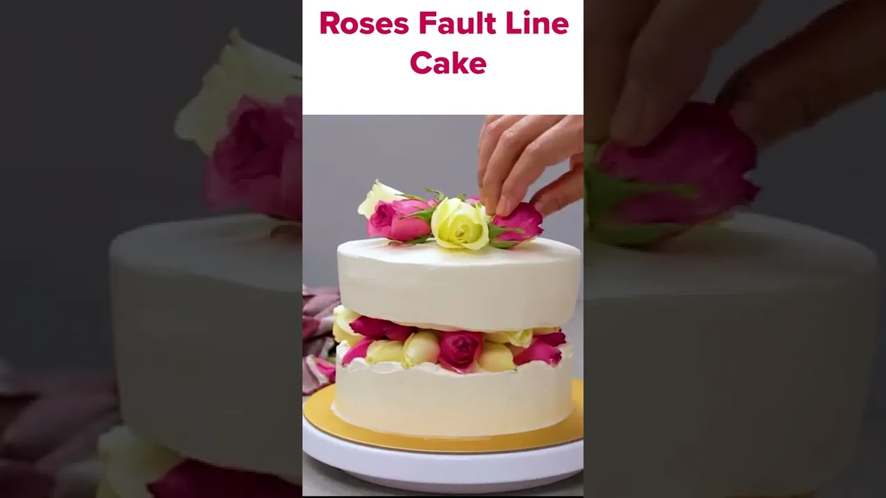  DIY Roses Fault Line Cake  Short Video Tutorials by Hoopla Recipes #shorts