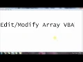 Delete Or Modify an element Arrays excel vba