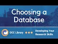 Choosing A Database