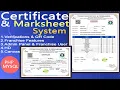 Certificate and Marksheet system with verification franchise in PHP Canvas PHP Scripts