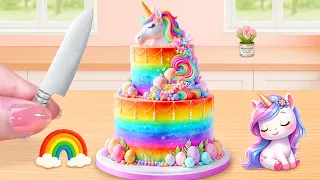 Colorful Rainbow Unicorn Layer Cake Mini Cake Challenge Lily Little Cake