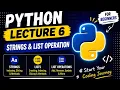 Python Tutorial for Beginners Lecture 6 Strings Lists in Python Hindi