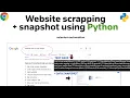 Python - Website scrapping and data snapshot