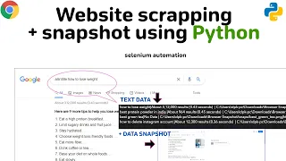 Python - Website scrapping and data snapshot