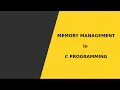 C C Memory Management MALLOC CALLOC REALLOC FREE MEMSET