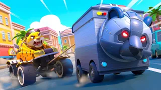 Oh no! EVIL AMBULANCE is creating chaos! Tiger police car to the rescue! | Super Rescue Squad