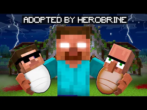 Video Thumbnail: We Got Adopted By Herobrine in Minecraft..