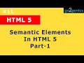 HTML5 Lesson 11 Semantic Elements Part-1