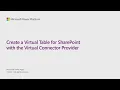 Create a Virtual Table for SharePoint with the Virtual Connector Provider
