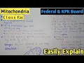 Mitochondria Structure And Functions In Urdu Hindi Class 11th Federal Board KPK Board