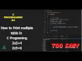 C Programing print multiple table any number table