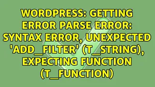 Getting error Parse error syntax error unexpected add - filter T