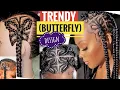 How To Do A Butterfly Braid Design For Box Braids Butterfly design on hair
