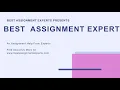 Best Assignment Experts An Assignment Help From Expert