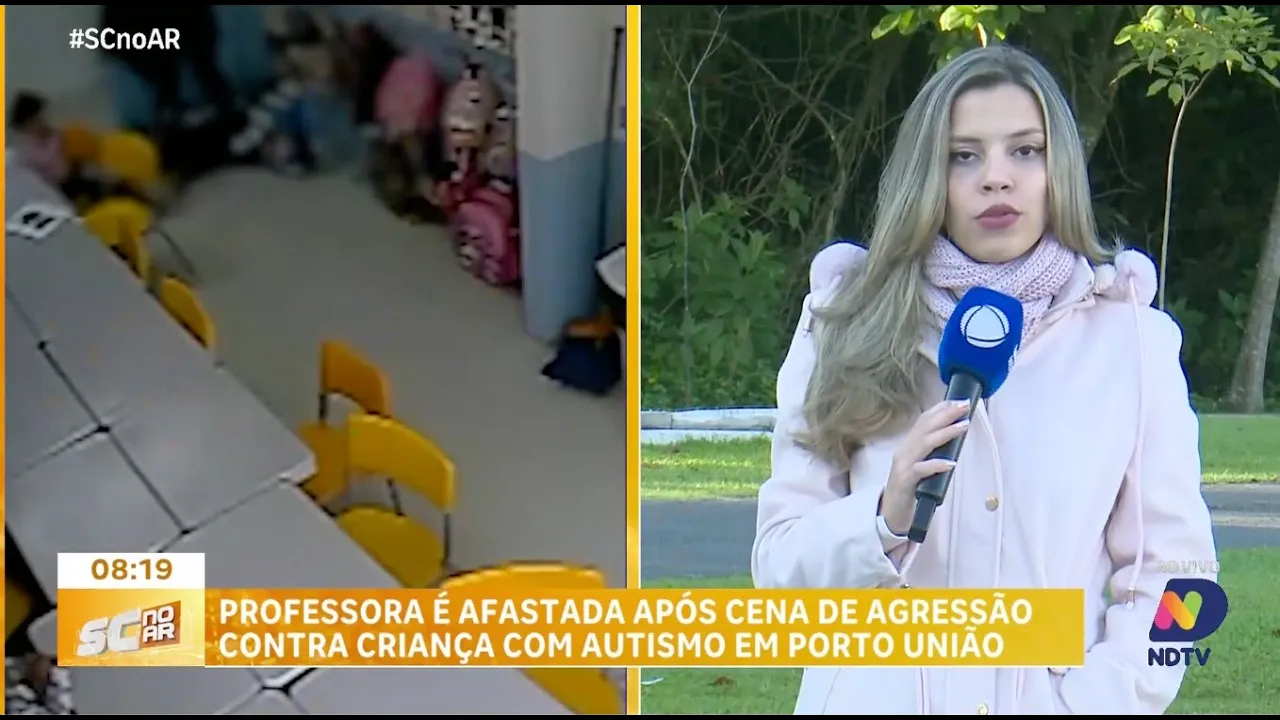 Professora é afastada após cena de agressão contra criança com autismo em Porto União