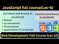 Web development course lecture 12 Functions and events in JavaScript For you