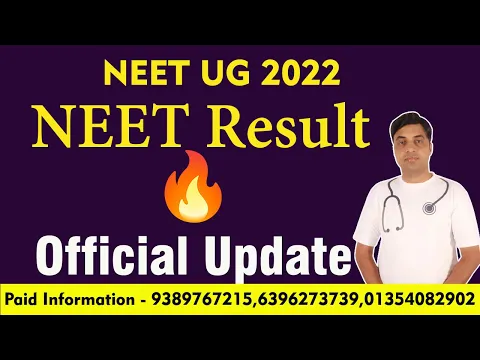 NEET 2022 Result Time Update Chandrahas Sir