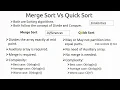 Merge sort vs Quick sort