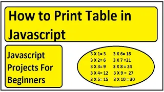 How to Print Table in JavaScript Table JavaScript Beginner