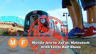 M F Myrtle to Jay St Metrotech with Little Red Shoes