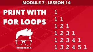 Module 7 - Lesson 14 Print left bottom triangle of integers with 1 at the end Learn Programming
