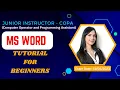 MS WORD JUNIOR INSTRUCTOR COPA Kerala psc tutorials free class