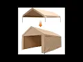 Strong Camel 10 x20 Carport Replacement Canopy Cover for Tent Top Garage Shelter Cover with Ball