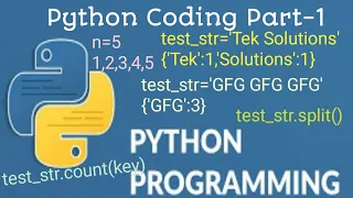 Python Coding for beginners Part-1 Tek Solutions
