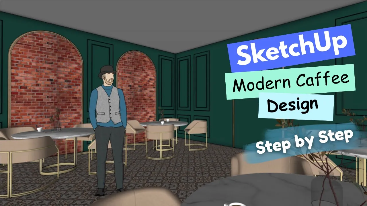 Modern café design tutorial video thumbnail