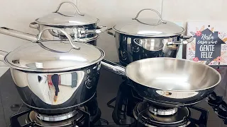 PANELAS DE INOX, COMO LAVO MINHAS PANELAS TRAMONTINA ALLEGRA, COMO TIRAR MANCHAS DE PANELAS DE INOX
