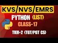List in Python Tier-2 Complete Explanation KVS NVS EMRS TGT PGT CS